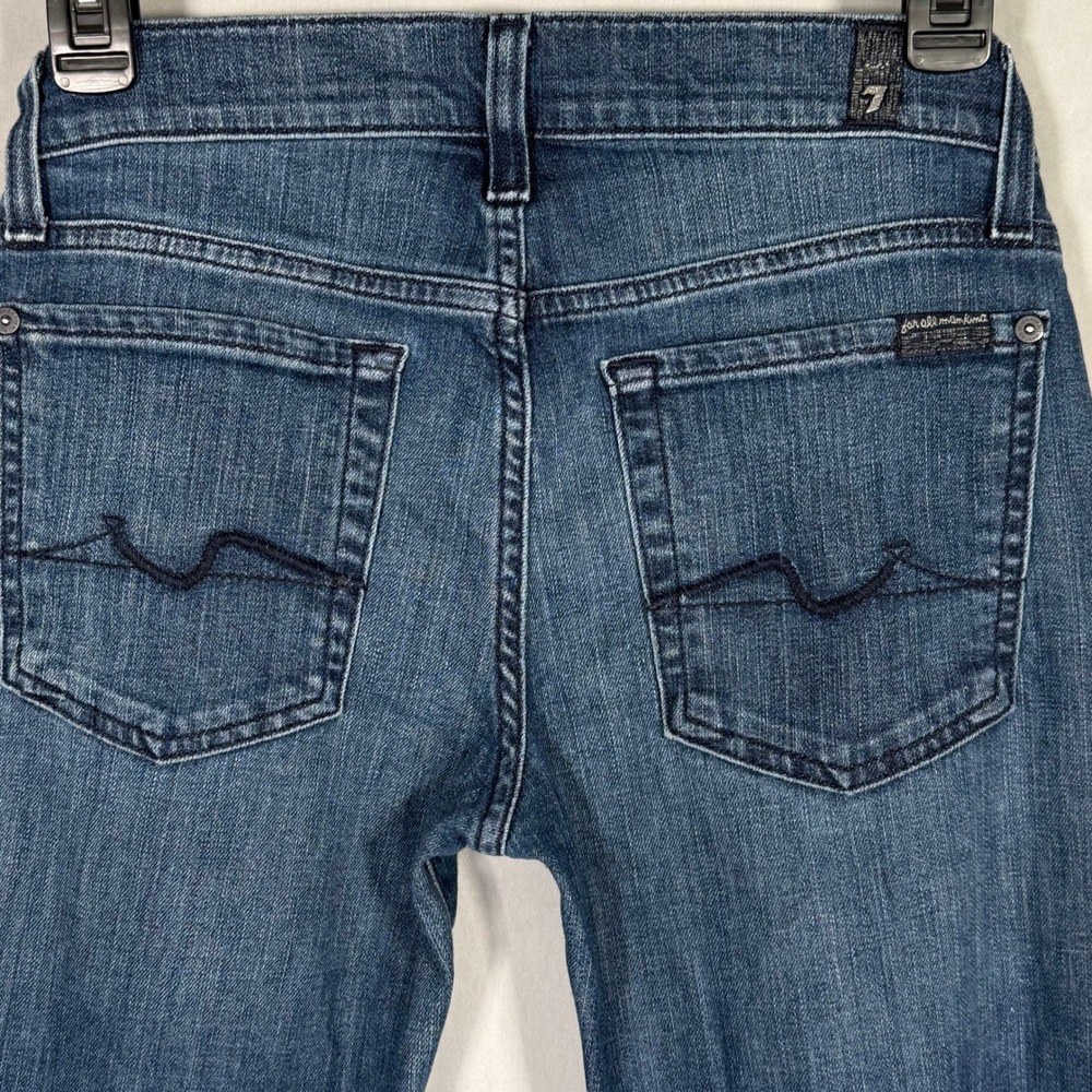 7 For‎ All Mankind Gwenevere Skinny Jeans Womens 27 Medium Blue Low Rise Stretch